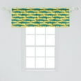 thumbnail image 2 of Ambesonne Gator Window Valance, Repetitive Crocodile Pattern, 54" X 18", Teal Mustard, 2 of 3