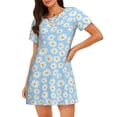 thumbnail image 1 of Fotbe Floral Daisy Bata de Dormir para Mujer con Estampado, Camisón de Algodón de Manga Corta, Ropa de Dormir Casual, 1 of 6