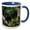 Blue/White, variant on 3drose, Black Howler Monkey, Community Baboon Center, Belize - Sa02 Pox0024 - Pete Oxford, 15oz Two-tone Black Mug