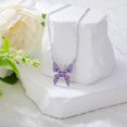 thumbnail image 4 of YAFEINI Butterfly Necklace 925 Sterling Silver Butterfly Pendant Purple Butterfly Jewelry Gifts for Womens, 4 of 5