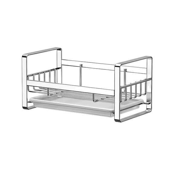 Stainless Steel Sponge Drying Rack With Brush Kitchen Storage Organizers