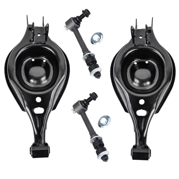 Detroit Axle - Rear 4pc Control Arms Kit for 2010-2017 Chevy Equinox GMC Terrain, 2008-2009 Pontiac Torrent, 2 Lower Rearward Control Arms 2 Sway Bar Links 2011 2012 2013 2014 2015 2016