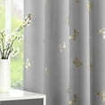 thumbnail image 3 of Flowpartex Grey Butterfly Blackout Curtain Panels 54"L×52"W Set of 2, Floral Gold Foil Print Grommet Top Drapery for Nursery Kids Bedroom Living Room, 3 of 5