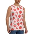 thumbnail image 2 of Fotbe Men's Strawberry Print Men's Sleeveless Muscle Tank Tops Casual T-Shirts for Gym Workout Beach-Small, 2 of 8