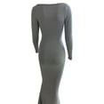 thumbnail image 4 of xiaxaixu Robes pour Femmes, Robe Décontractée Couleur Unie à Manches Longues Col Rond Coupe Ajustée Robe Longue pour la Maison, 4 of 6