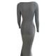 thumbnail image 3 of VISgogo Vestido Casual para Mujer Color Sólido Manga Larga Cuello Redondo Slim Fit Home Vestido Largo VISgogo moda, 3 of 6