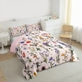 thumbnail image 3 of Feelyou Kawaii Flower Girls Queen Comforter Set, Groovy Daisy Lavender Floral Bedding Sets, Girly Pink Cartoon Reversible Bedding Comforter Set, Microfiber Bedroom Decor, 3pcs, 3 of 8