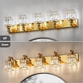 thumbnail image 6 of Aoile Wall Sconces Lighting, 5-Light Crystal Vanity Light Fixtures with Square Shade for Bedroom, Living Room, Hallway, Gold, 6 of 8