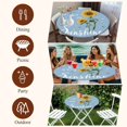 thumbnail image 7 of Light Blue Sunshine Sunflower Round Tablecloth, Fitted Table Cover with Elastic for 55"-60" Round Tables, Pastoral Bees Farmhouse Floral Table Cloth Outdoor Dinning Party Waterproof Tablecloths, 7 of 7