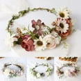 thumbnail image 5 of KuKuZhu Flower Headband Spring Bohemian Flower Crowns Floral Garland Faux Rose Wedding Wreaths Braided Hair Vine Headpiece Hair Ornament, 5 of 6