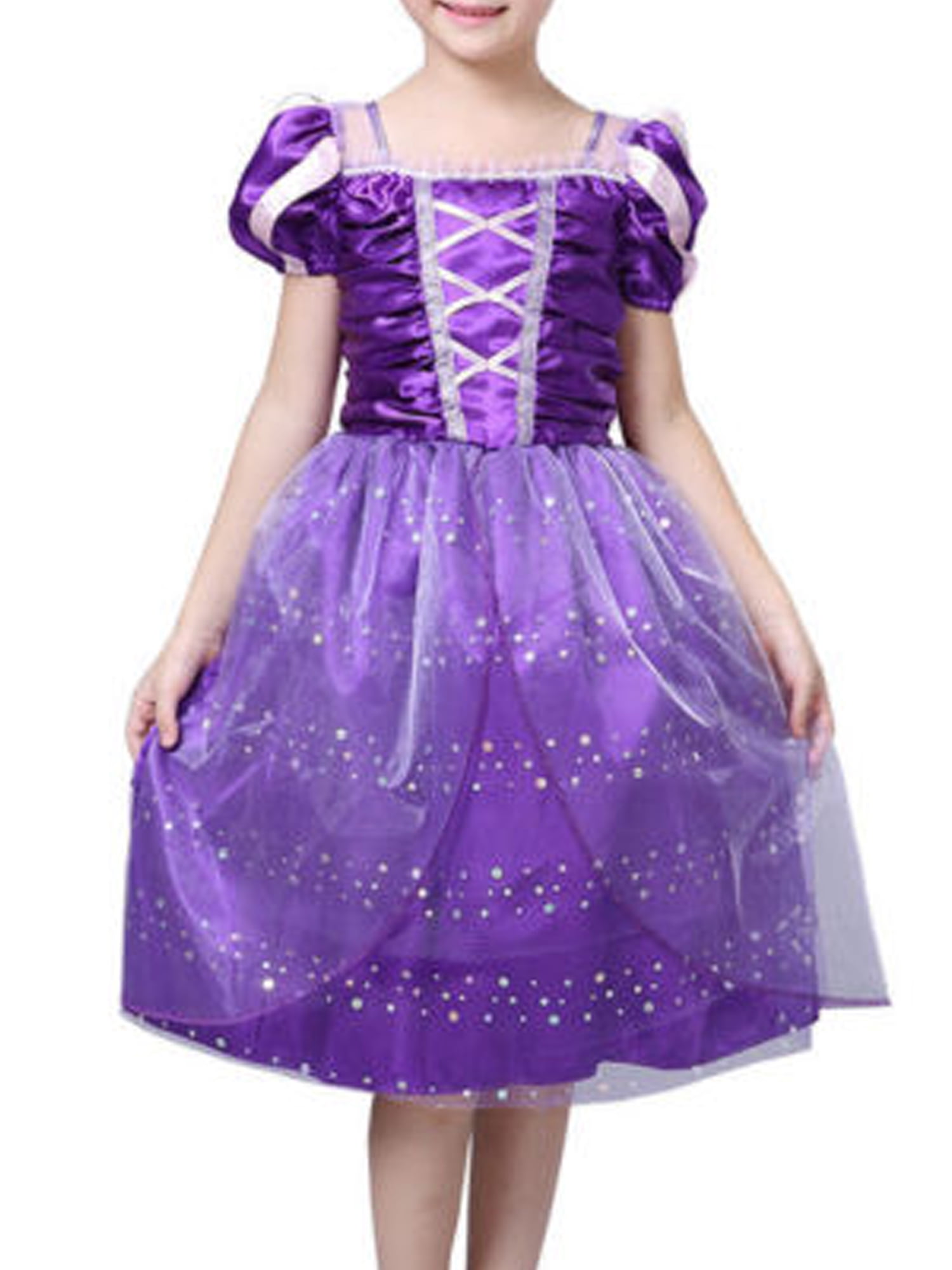 Kids Girls Princess Belle Costume Fairytale Dress Up Cinderella-Aurora Rapunzel 