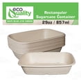 thumbnail image 4 of (200 Pack) EcoQuality 29oz Disposable Bowls - Rectangular Compostable Sugarcane Fiber Biodegradable Paper Bowls Eco-Friendly Oblong Take Out Food Containers, Food Storage, Microwave Safe, Meal Prep, 4 of 8