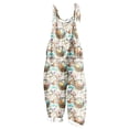 thumbnail image 3 of JURANMO Womens Easter Cute Bunny Eggs Print Outfit 2025 Spring Holiday Clothes Casual Cotton Linen Jumpsuits Loose Fit Wide Leg Rompers Overalls Multicolor XXXXL Today's Lightning Sales, 3 of 6
