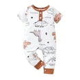 thumbnail image 1 of Bagilaanoe Newborn Baby Girl Boys Summer Jumpsuit Dinosaur Print Short Sleeve Bodysuit 3M 6M 9M 12M Infant One Piece Romper, 1 of 8