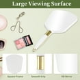 thumbnail image 3 of Unique Bargains Square Handheld Mirror with Handle for Women 4.3" W x 9.5" L White, 3 of 7