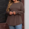 thumbnail image 5 of YDDIAN Oversized Tshirts for Women Crewneck Lightweight Loose Fit Sweaters Long Sleeve Winter Fashion Tunic Tshirts with Thumb Holes Coffee XL, 5 of 6