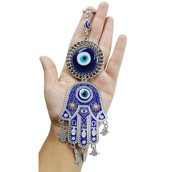 Evil Eye Hanging for Home Entrance Door Decoration, Nazar Battu for Home Protection Protection (Hamsa Moon)
