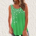 thumbnail image 1 of Sentmoon Tenues d'Été pour Femmes Débardeurs Col Rond pour Femmes Coupe Ample Imprimé Vignes Sans Manches T-Shirts Basiques Tendance 2025 pour Week-End Brunch Vert TG, 1 of 5