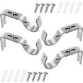 thumbnail image 2 of 4 Pieces Adjustable Curtain Rod Brackets Support Holders Universal Wall Bracket Hooks with Screws for 1 Inch Diameter Curtain Rod, Silver, 2 of 9