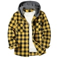 thumbnail image 4 of New Coat Spring and Autumn Men's Loose Plaid Hooded Shirt Large Size Fashion Casual Long sleeved Shirt Street StyleS-3XL (Dark green,L), 4 of 6