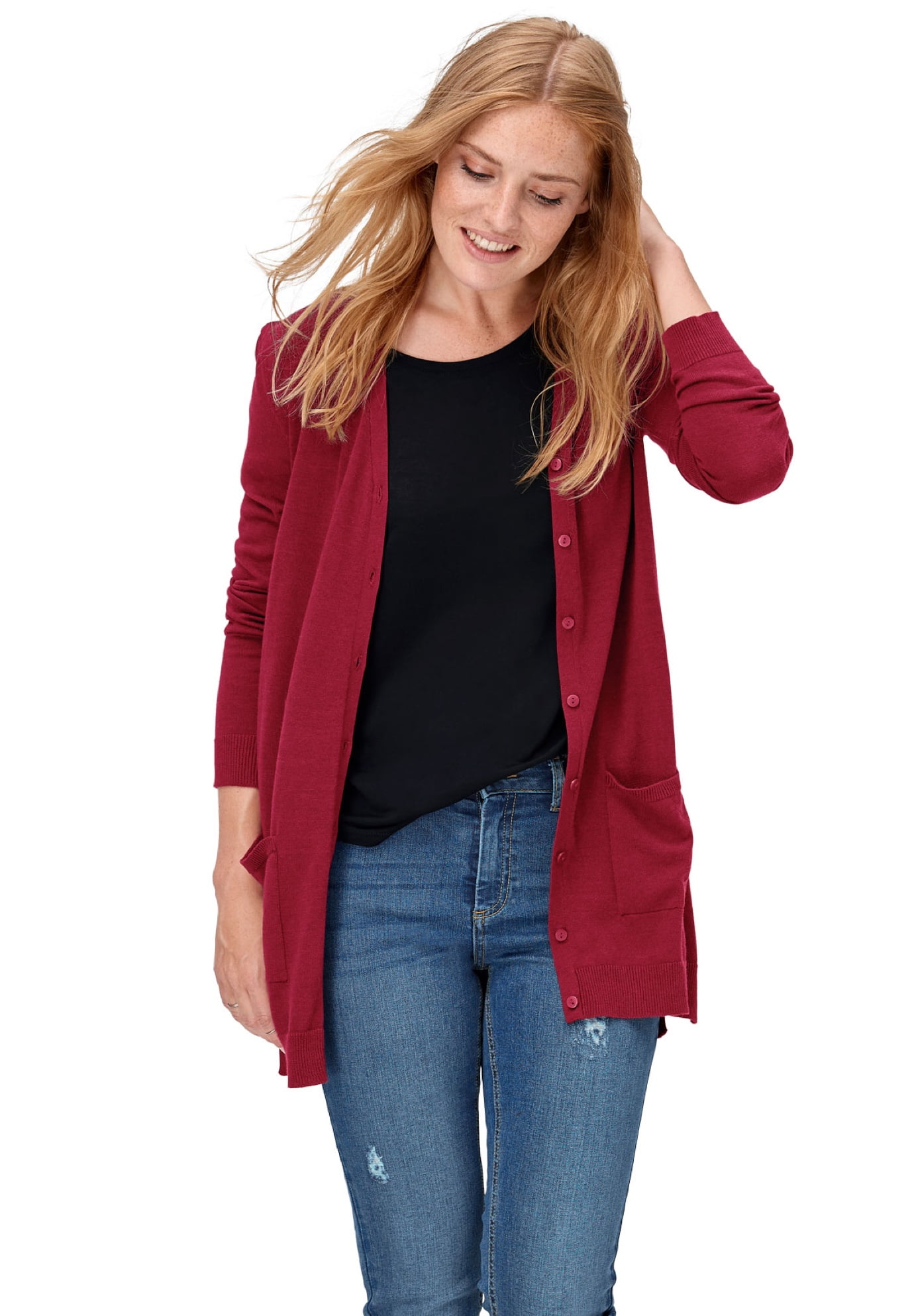 Ellos Women's Boyfriend Cardigan Sweater