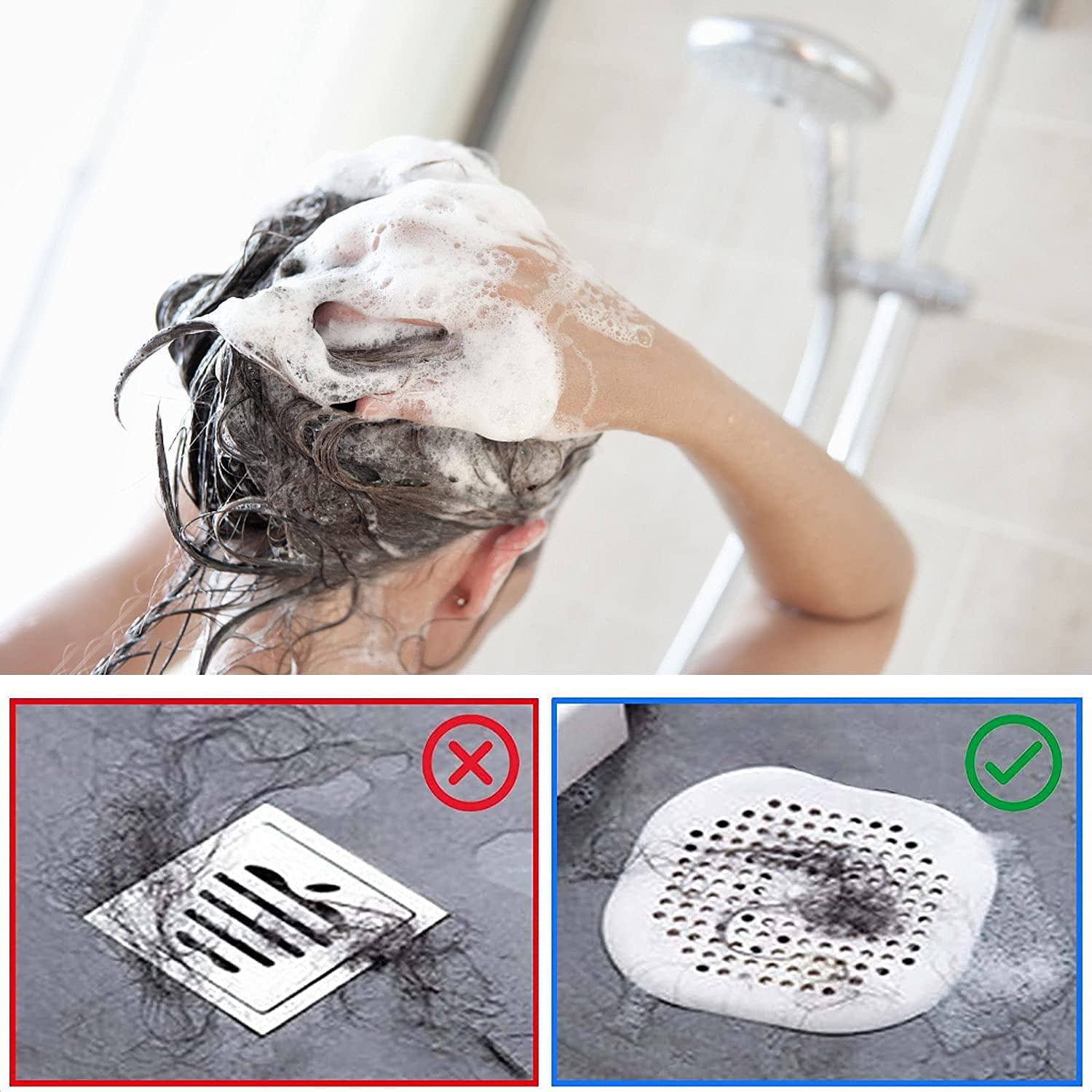 Dropship Square Hair Drain Cover For Filter Shower; Drain Protection Flat  Strainer Stopper With 4 Suction Cups; Sink Drain For Bathroom to Sell  Online at a Lower Price