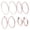 Rose Gold, variant on Stainless Steel Hoop Earrings 2.0 Inch Silver 2.0 Inch Pin 0.7x1mm Hinged Fashion Jewelry P561