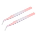 thumbnail image 1 of Precisión Curva Punta Pinza Inoxidable Acero Multifuncional Rosa Blanco 2uds, 1 of 5