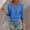Blue, variant on Womens Tops Women's V-Neck Blouse 2025 3/4 Sleeve Solid Color Summer Chic Essentials Fall Outfits For&nbsp;Women&nbsp;2025 Army Green M