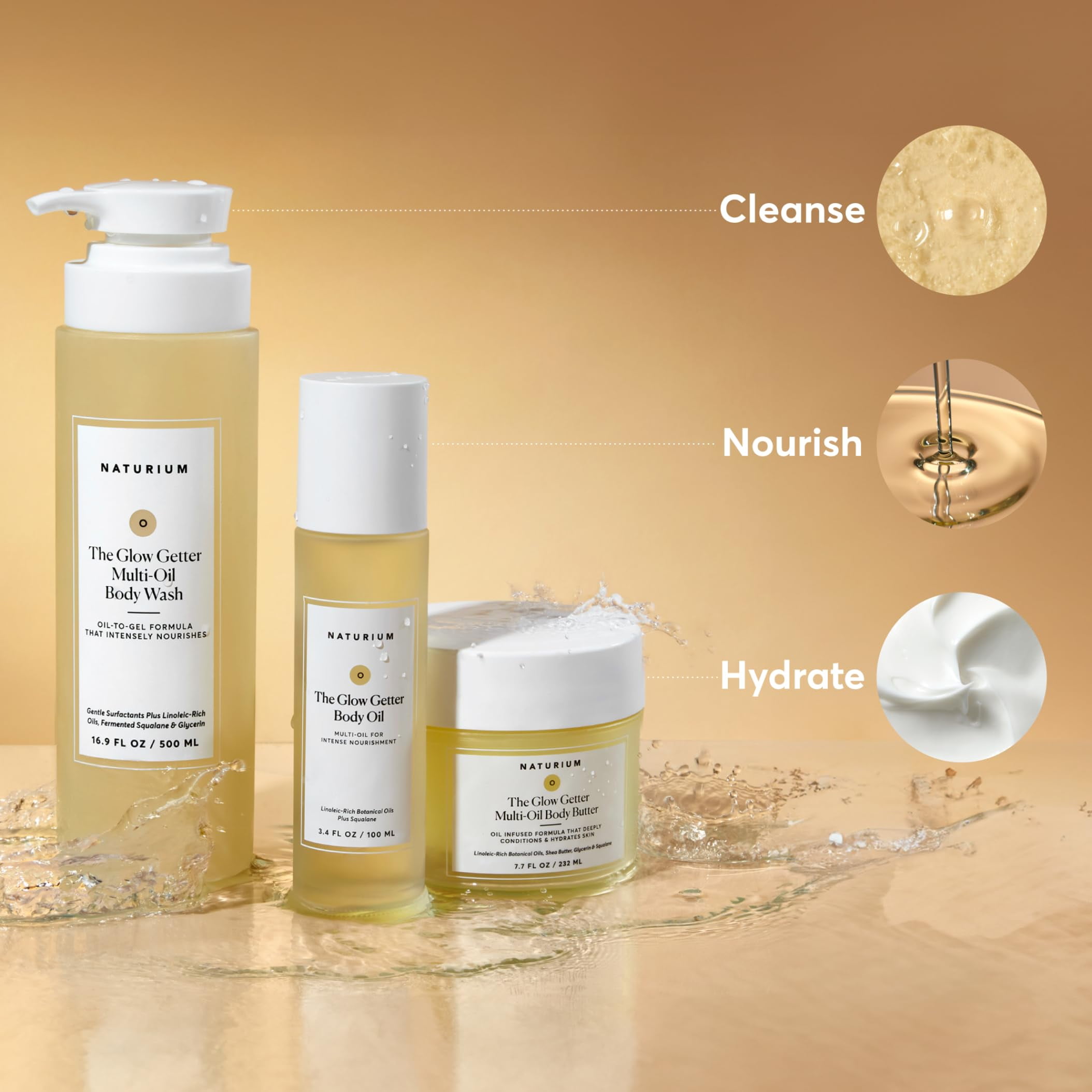 Naturium The Glow Getter Body Oil, Multi-Oil for Intense Nourishment, Hydrating & Moisturizing Formula, 3.4 fl oz