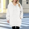 thumbnail image 4 of Shacket for Women Casual Trendy Solid Long Sherpa Jackets Winter Warm Zip Up Coats with Hood, 4 of 4