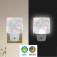 thumbnail image 2 of Yayeee LED Night Light for The Home Plug in With Light Sensors 2 Pack, Purple Geometric, 2 of 6