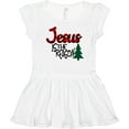 thumbnail image 3 of Inktastic Christmas Jesus is the Reason with Green Plaid Tree Girls Toddler Dress, 3 of 5