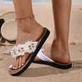 thumbnail image 4 of jiaxiM Brown Flip Flops Women Thong Sandals for Women Fashion Shower Slippers Non- Womens Sandals Woven Sole Orthofeet Shoes for Women, 4 of 9