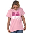 thumbnail image 3 of Breast Cancer Awareness Her in Hero Women's Graphic T Shirt Tees Brisco Brands S, 3 of 6