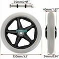 thumbnail image 3 of MesaSe 2 Pcs Roue en Caoutchouc de Remplacement de 6 Pouces pour Fauteuil Roulant Roues avant Rollator Walker Roulettes Antidérapantes de Remplacement Roulettes Roues de Remplacement Accessoires de Roue pour Fauteuil Roulant, 3 of 5