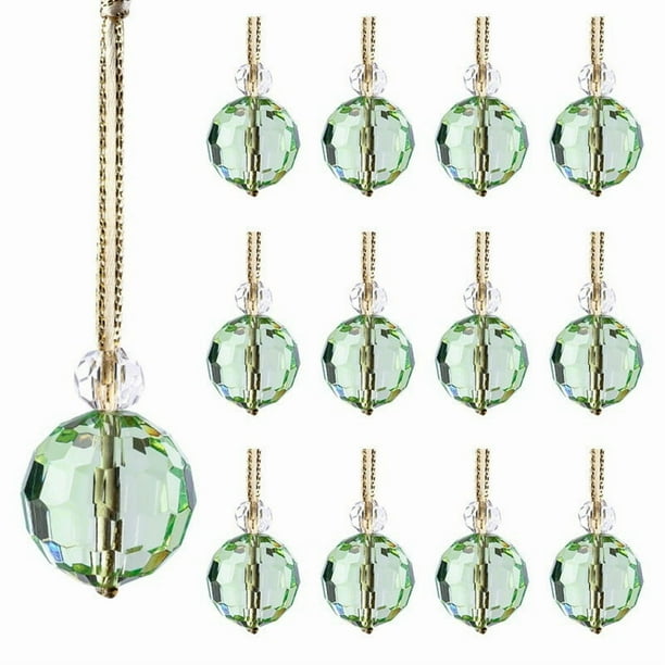 Seyotauo 8Pcs Christmas Crystal Ball Decoration Iridescent Tree Hanging Acrylic Ornaments Xmas Mini Prism Glass Ball Decor for Christmas Tree Chandeliers Sun Catchers Wedding Holiday Party Home Decor