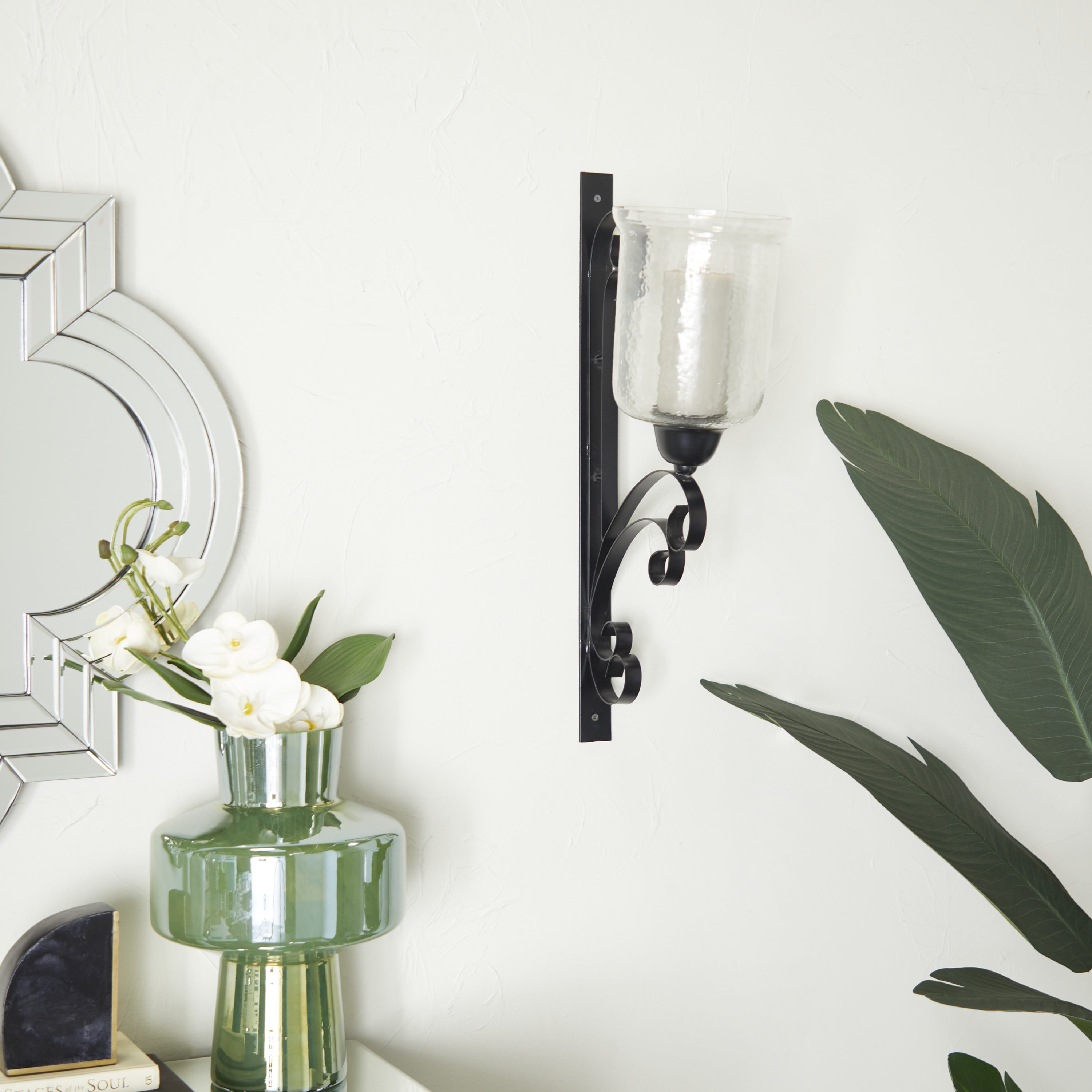 DecMode Black Metal Wall Sconce
