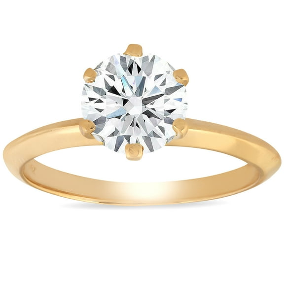 Pompeii 1 1/4 Ct Diamond Solitaire Engagement Ring 14k Yellow Gold (I/J,I2-I3)