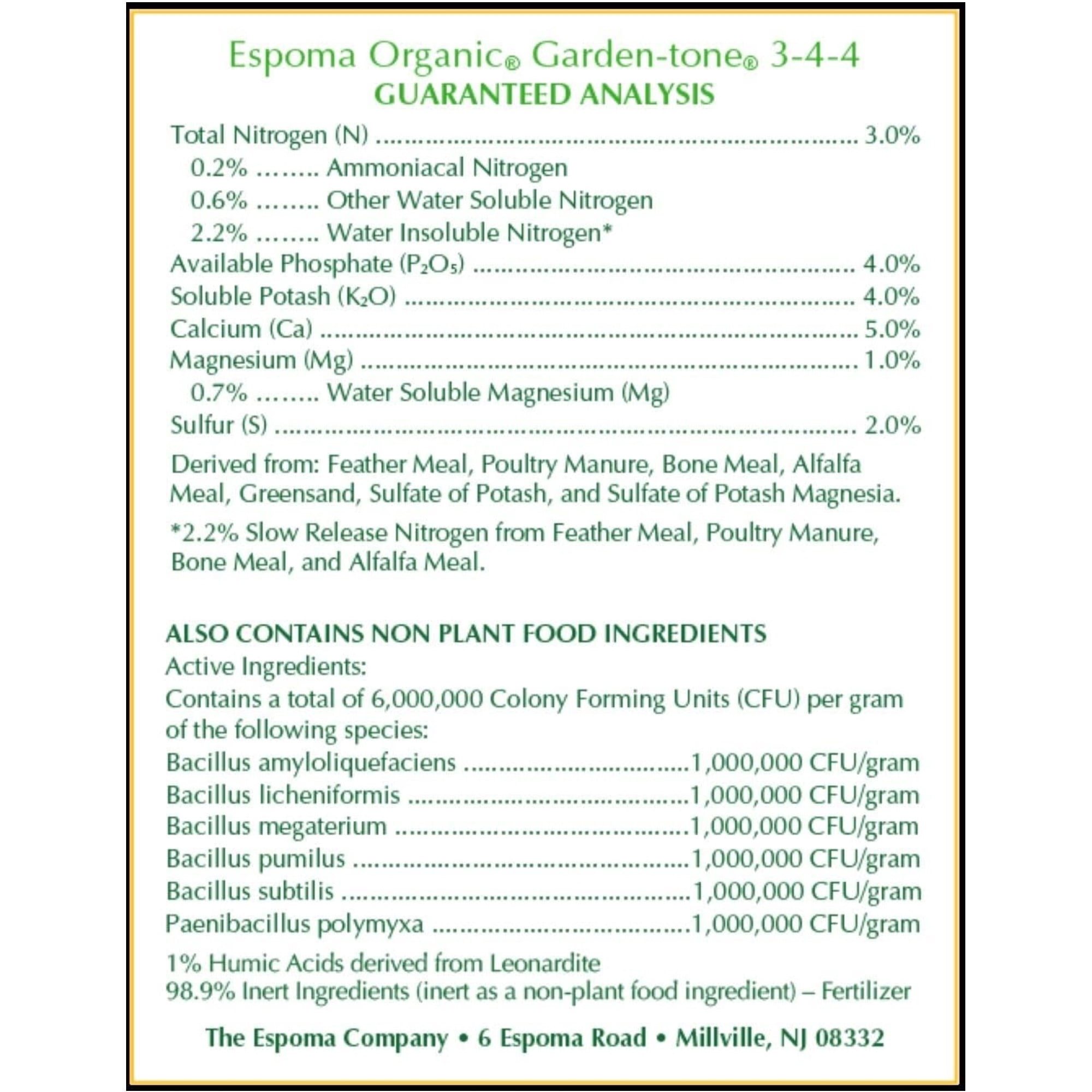 Espoma Garden-Tone Natural Plant Food 3-4-4 Granules - For Vegetables, Herbs - 4 lb 2-Pack — Outdoor & Indoor Plant Use, Easy Application