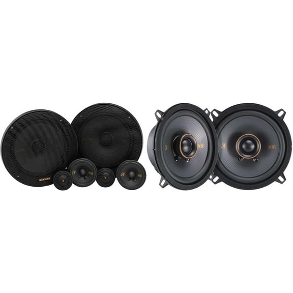 Kicker 51KSS365 KS-Series 6.5" Woofer, 2.75" and 1" Tweeter, 3-way Component System w/ 51KSC504 5.25" Coaxial Bundle