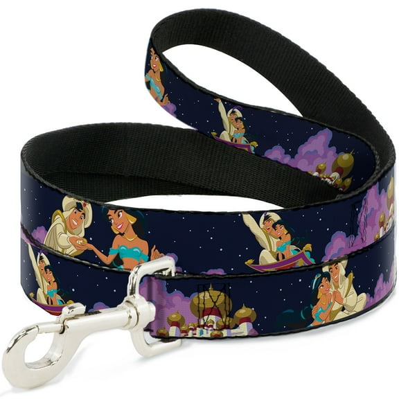 Disney Pet Leash, Dog Leash, Aladdin Jasmine Magic Carpet Ride Scenes, 4 Feet Long 1.5 Inch Wide