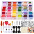thumbnail image 1 of Kit para hacer pulseras PAXCOO, 985 piezas, con 110 madejas de hilo de bordar, 1 of 7
