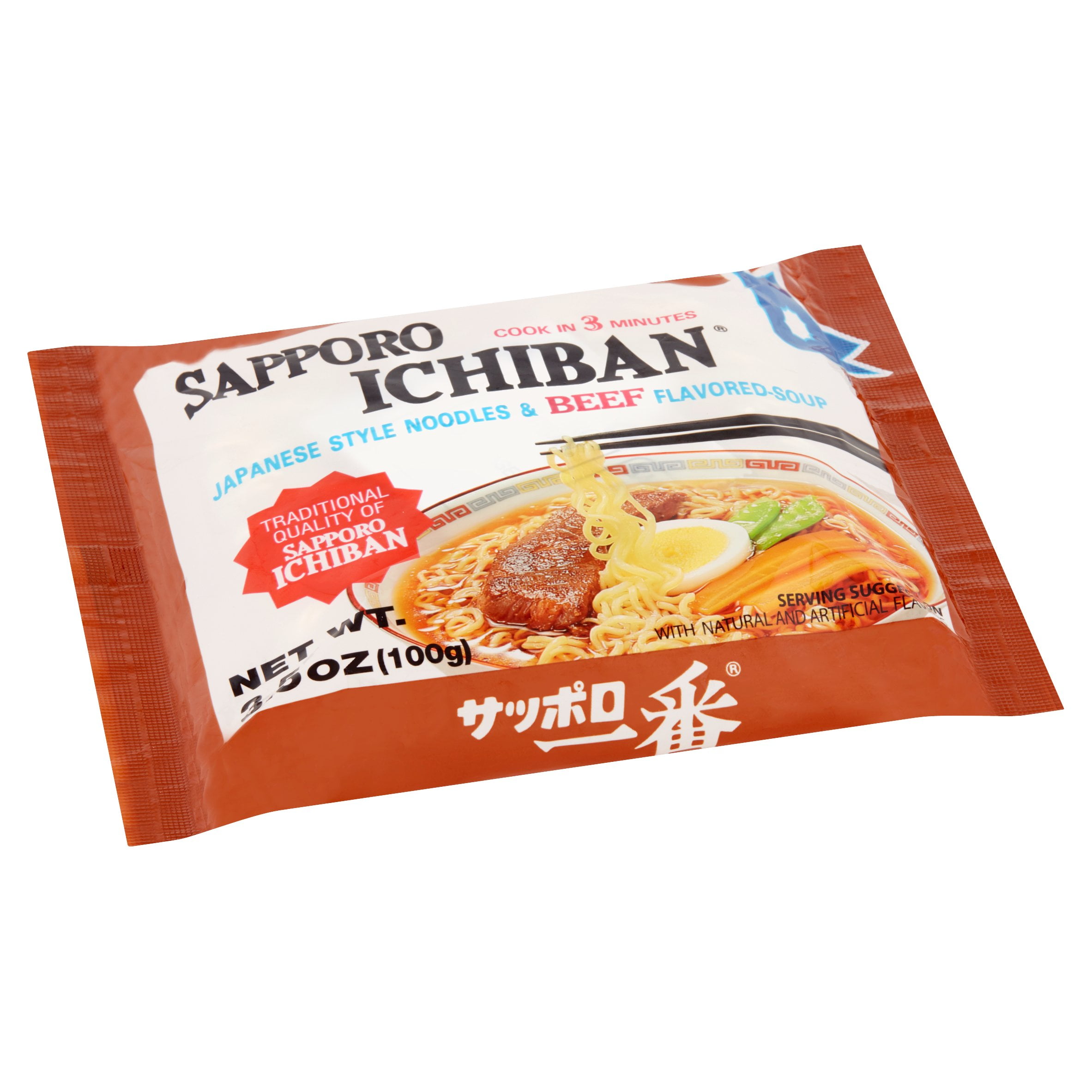 (12 pack) Sapporo Ichiban Japanese Style Ramen in Rich Beef Broth, 3.5 oz, Instant Noodles
