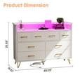 thumbnail image 3 of Multi-Functional 8-Drawer Dresser with Open Shelf | Features LED Lighting & Charging for Bedroom & Living Room, 3 of 8