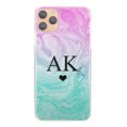 thumbnail image 1 of Personalised Huawei Phone Hard Case with Heart Accented Initials on Cyan,iPhone 15 Pro Max, 1 of 4