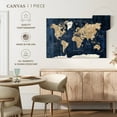 thumbnail image 5 of Elephant Stock Wood Textured World Map Wall Art - Horizontal Canvas Wall Art - Dining Room Wall Decor - Map Canvas - White And Blue Decor - 51" x 34", 5 of 8
