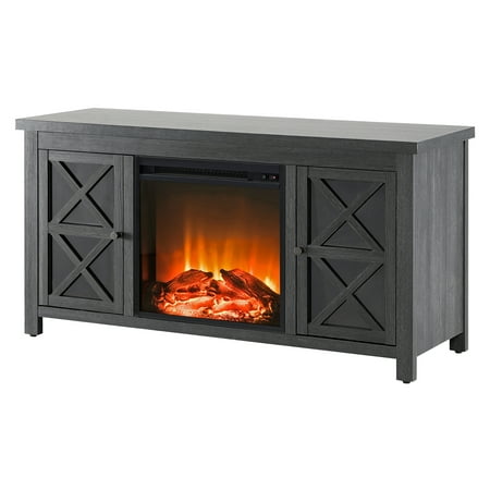 Camden&Wells - Colton Log Fireplace TV Stand for Most TVs up to 55" - Charcoal Gray