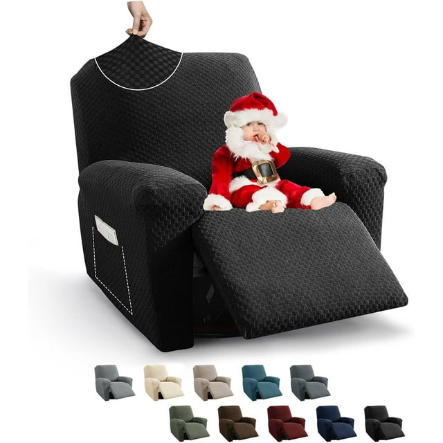 Wingback Chair Covers Piece Stretch Wing Chair Covers Soft Thick Wingback Armchair Slipcover High Back Furniture Protector Washable Dark