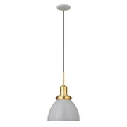 Hudson & Canal PD0741 12 in. Madison Matte Gray & Brass Metal Pendant